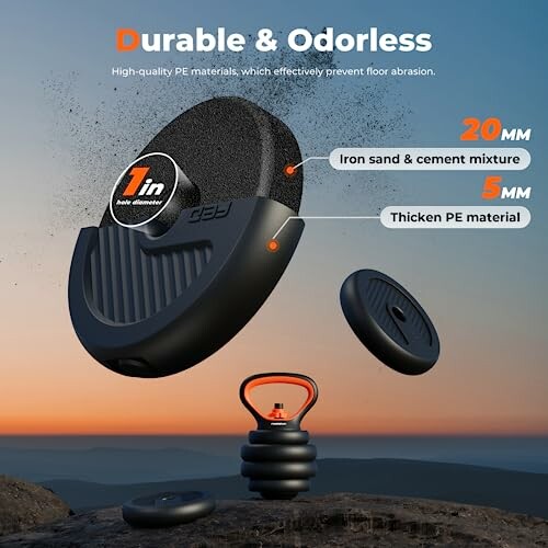 Adjustable dumbbell weight plate with durable materials and specifications.