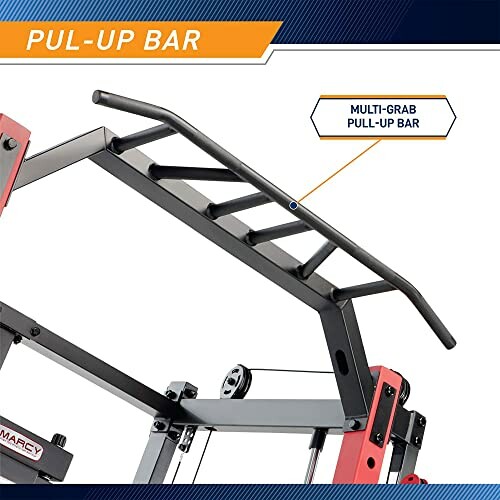 Multi-grab pull-up bar on fitness equipment