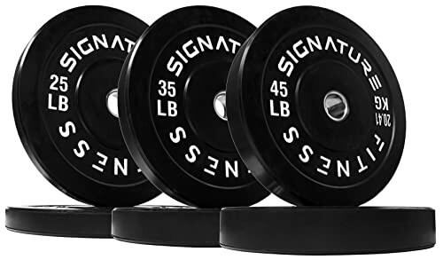 Set of Signature Fitness weight plates in varying sizes